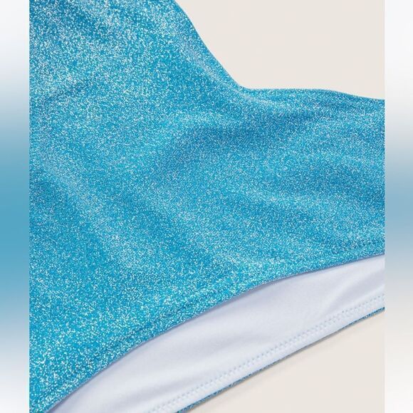 Victoria SecretPINK Shimmer High-Waist Cheeky Bikini Bottom Bright Marine SP Nwt - Picture 5 of 9